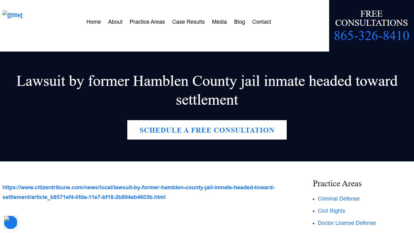 Lawsuit by former Hamblen County jail inmate headed toward settlement